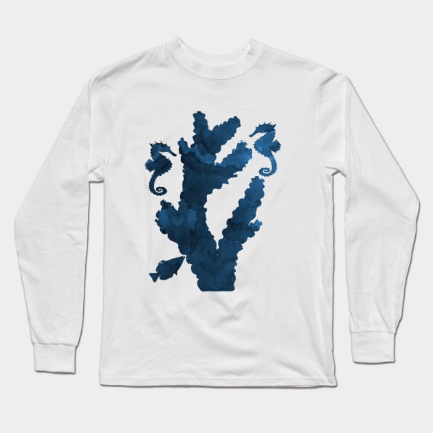 Coral and seahorses Long Sleeve T-Shirt by TheJollyMarten